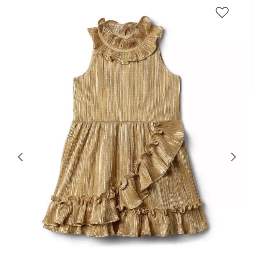 Janie And Jack Dresses | Gold Size 6-12months | Metallic Plisse Dress